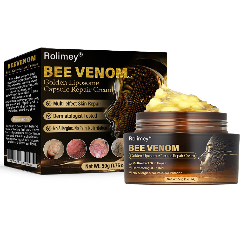 ✅Official Store | ✨ Rolimey® Bee Venom Golden Liposome Capsule Repair Cream 🧑🏼⚕️(For skin prone to tinea, psoriasis, warts, hidradenitis, and varicose concerns)