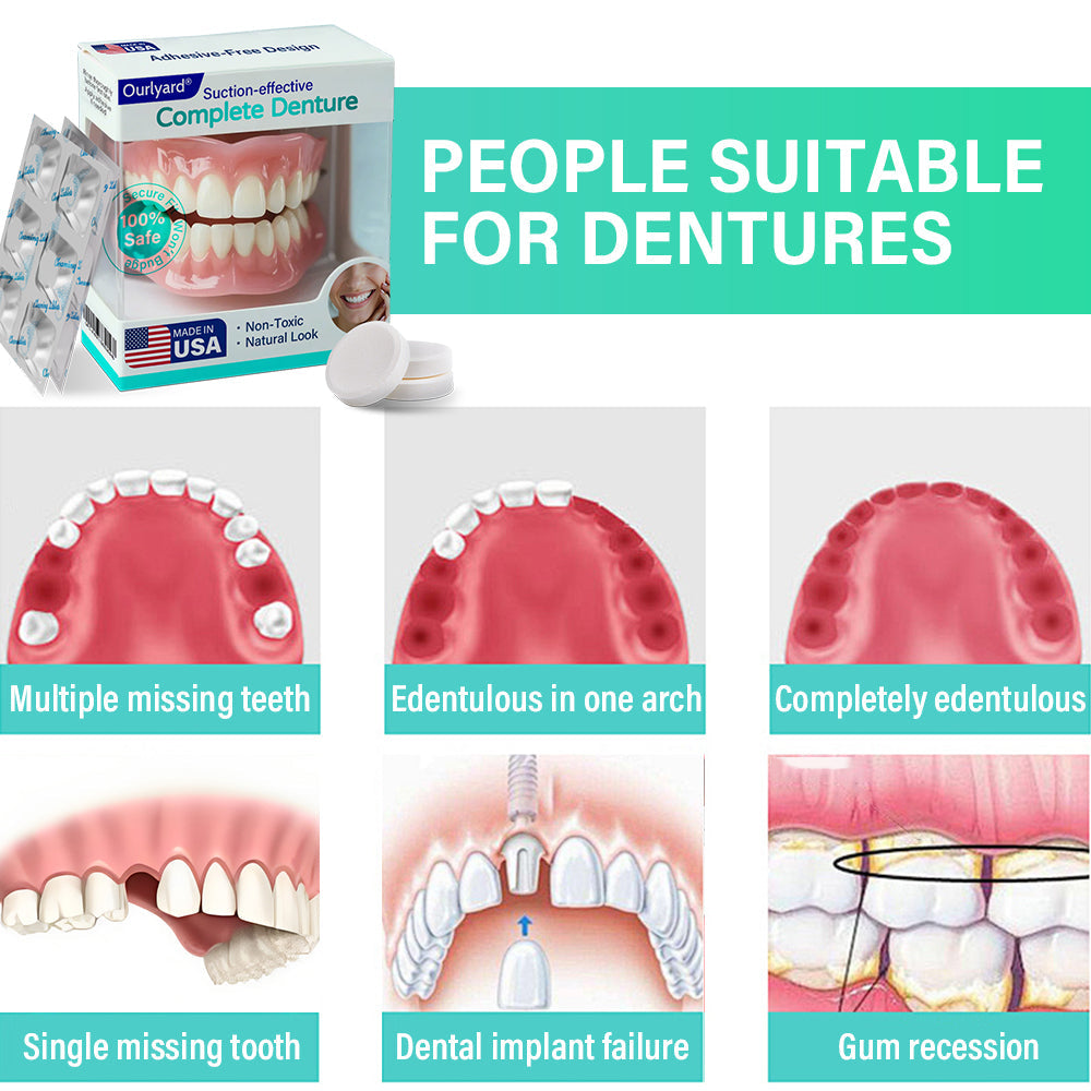 ✅ Made and Shipped from the USA| Ourlyard® Suction-fit Complete Denture 🍀