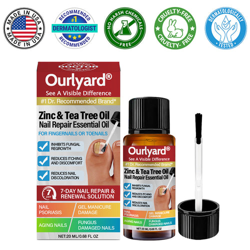 ✅ Made and Shipped from USA | Ourlyard® Zinc & Tea Tree Oil Nail Repair Essential Oil (Comprehensive repair, powerful treatment for all nail disorders) 🍀🍀