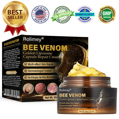 ✅Official Store | ✨ Rolimey®  Bee Venom Golden Liposome Capsule Repair Cream  🧑🏼‍⚕️(For skin prone to tinea, psoriasis, warts, hidradenitis, and varicose concerns)